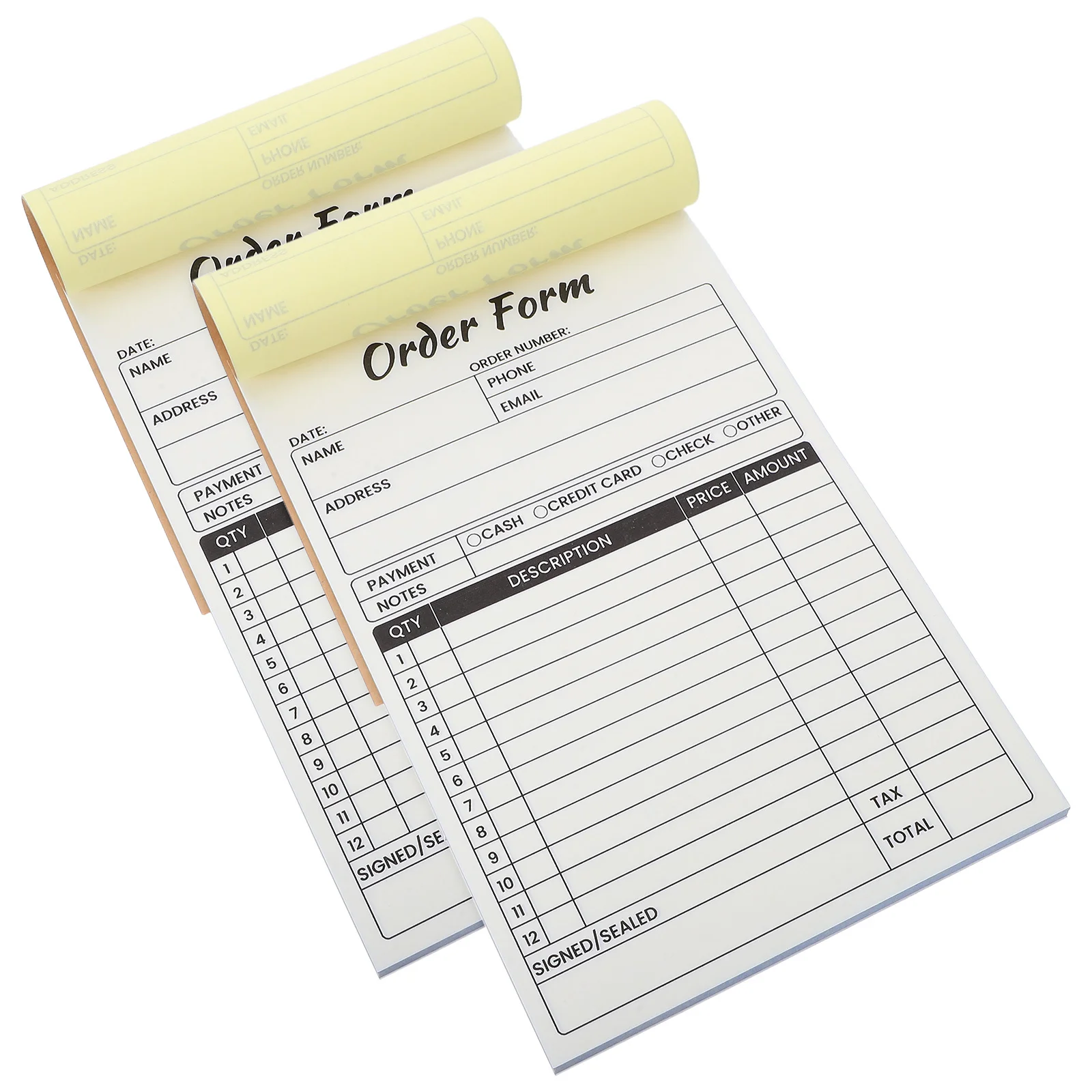 2pcs Invoice Receipt Book For Small Business Order Management Duplicate Copy Order Form Pad For Restaurant Office Use