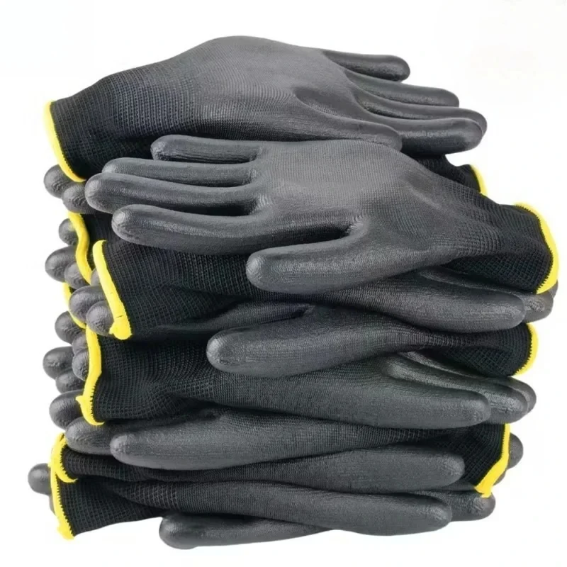 12 Pairs Durable Safety Gloves - Anti-Slip, Wear-Resistant, ESD Protection for Gardening & Woodworking Gloves with painted palms