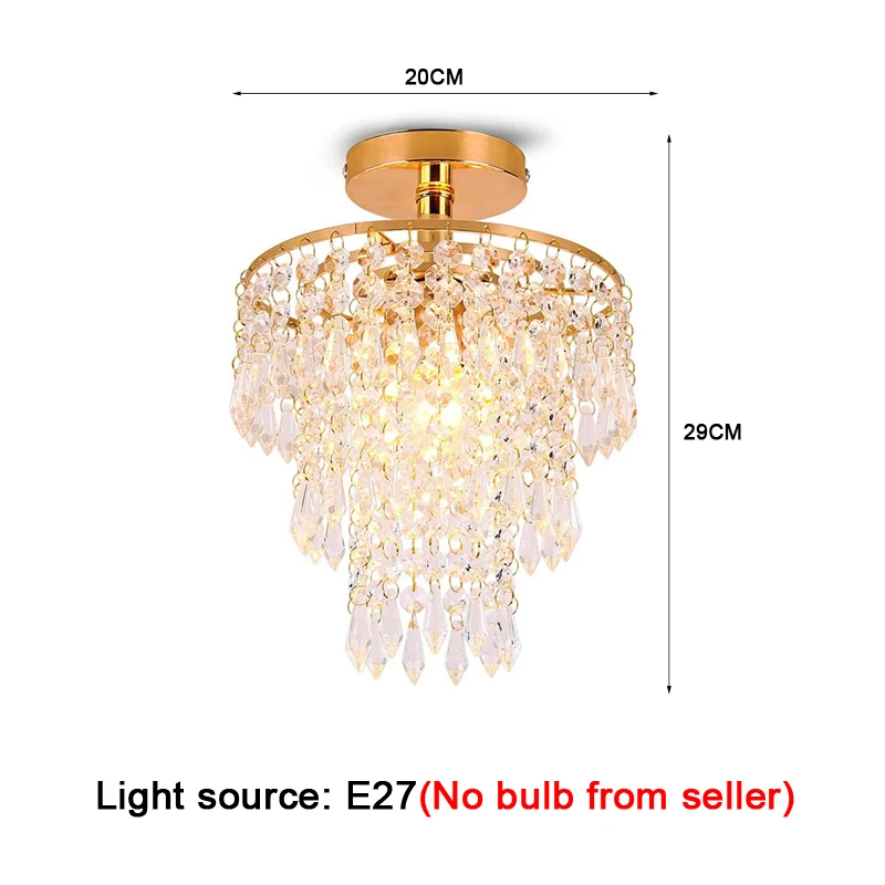 Home Decor Bedroom Modern Crystal Pendant Lights Bedside Tassel Golden Hanging Chandelie For Aisles Porches Ceiling Chandelier