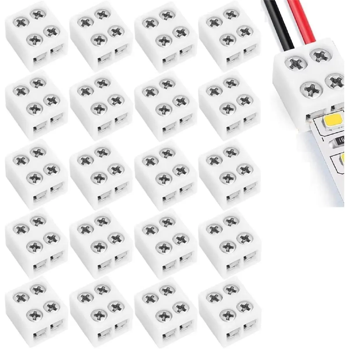 L70A 20pcs LED Light Strip Connectors 8mm LED Connector User-Friendly LED Connecting Versatile LED Strip Light Connectors