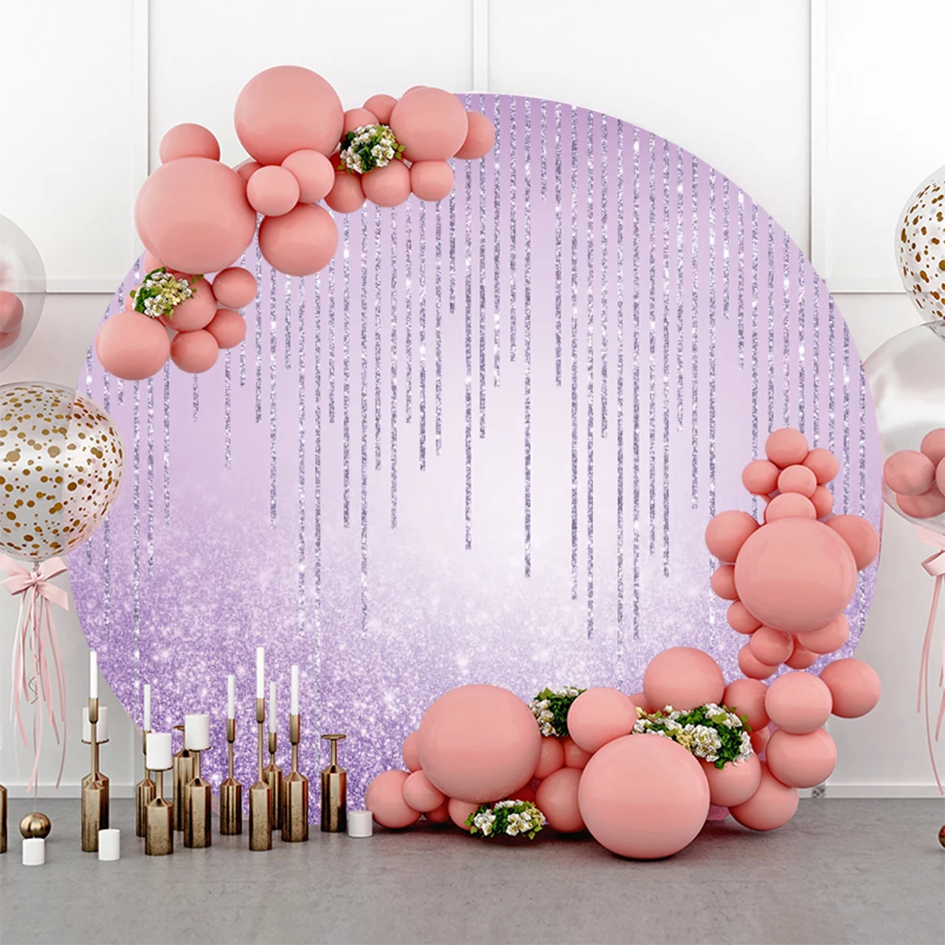 Round Backdrop Cover Glitter For Photography Adult Birthday Party Decor Baby Portrait Photographic Background Photo Studio