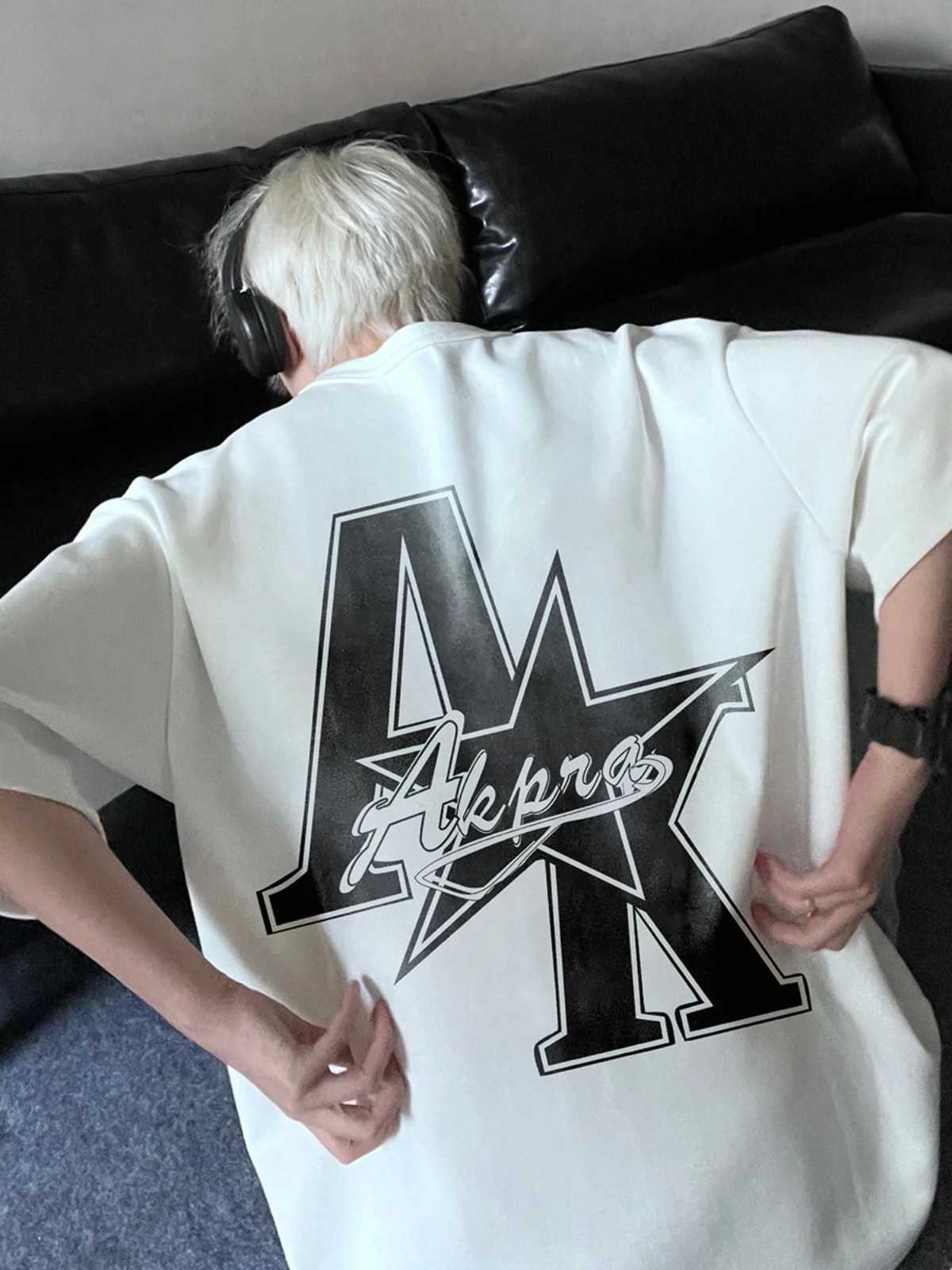 Heavyweight 400g Cotton T-Shirt Men's Short Sleeve Loose Fit American High Street Summer R Star Half Sleeve Pure Cotton Seven...