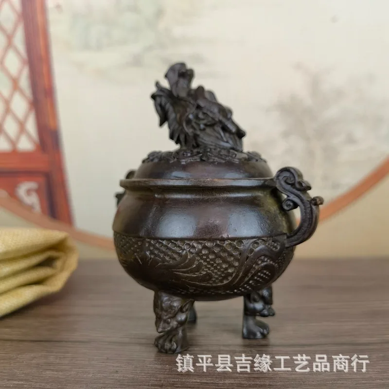 Faucet Three-Legged Incense Burner Retro Incense Burner Decoration Three-Legged Tripod Alloy Incense Burner Home Decoration Alch