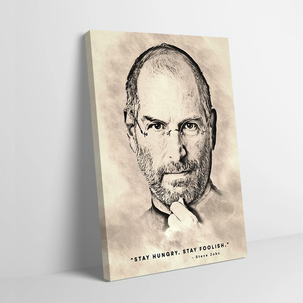 Steve Jobs Famous Quotes Printed Poster Customizable Pictures Wall Art Canvas Painting for Home Decorating Bedroom Decorations