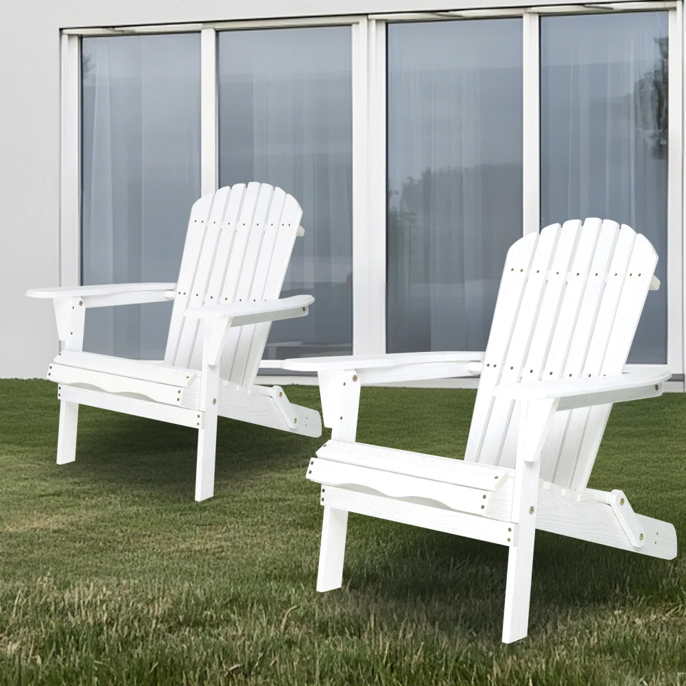 

YQXH Wood Lounge Patio Chair for Garden Outdoor Wooden Folding Embossed Adirondack Chair Set of 2 Solid Cedar Wood Lounge Patio