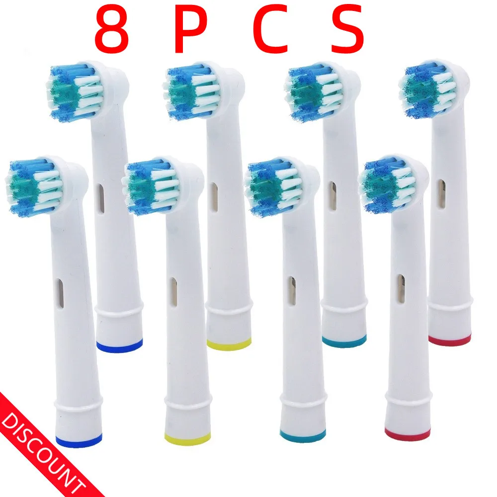 8PCS For Oral B/B raun / SmartSeries/TriZone/Advance Power/Pro Health/Triumph/3D Replacement Brush Heads Electric Toothbrush