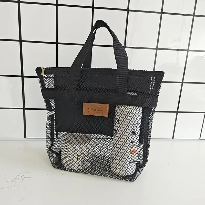 

Hot Sale Large Capacity Mesh Wash Bag Large Capacity Shopping Bag Totes Shoulder Bag Foldable Portable Beach Handbags