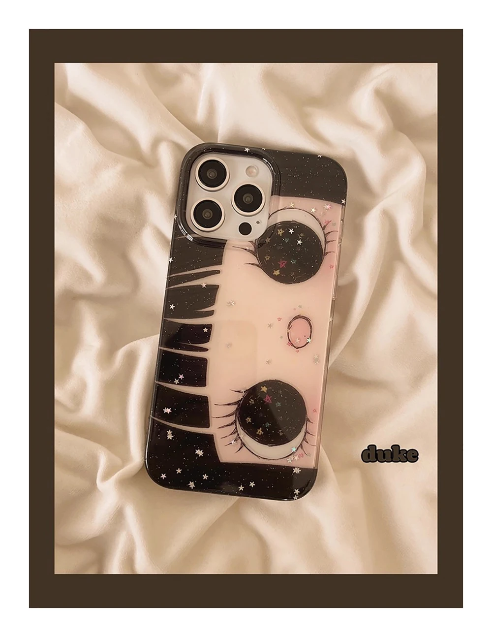 Cartoon Anime Glänzende Augen Niedliche Handyhülle für iPhone 17 16 15 14 13 18 Pro Max Mädchen Glitzernde Große Augen Rückseiten-Handyhülle Capa – Detail 12