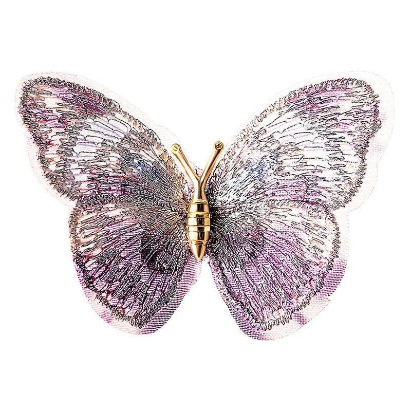 2024 New Super Immortal Light Luxury Style Embroidered Butterfly brooch with dreamy colors, temperament, and corsage clothing