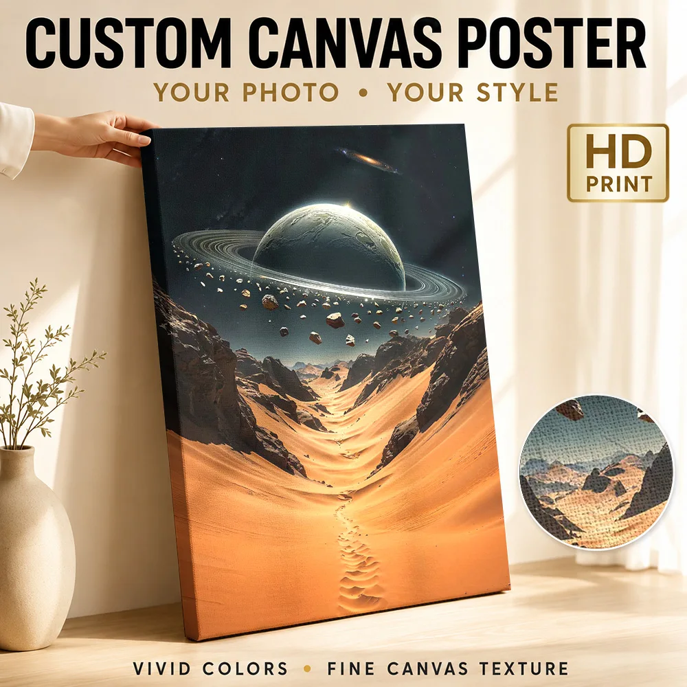 Asteroid Outlook Canvas Poster Customized Photo Japanese Inspired Wall Paintings Decoration for Office Ready to Hang Home Gift