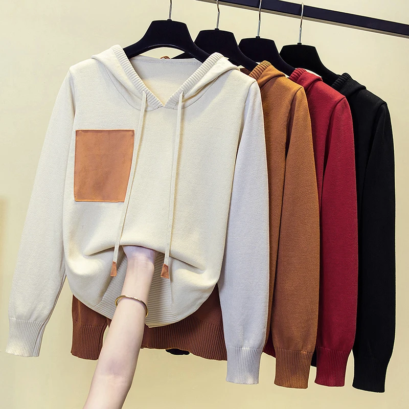 

hooded sweater for women autumn and winter 2023 Korean style loose and cute outerwear sweater jacket Floral Knitwear Y2K