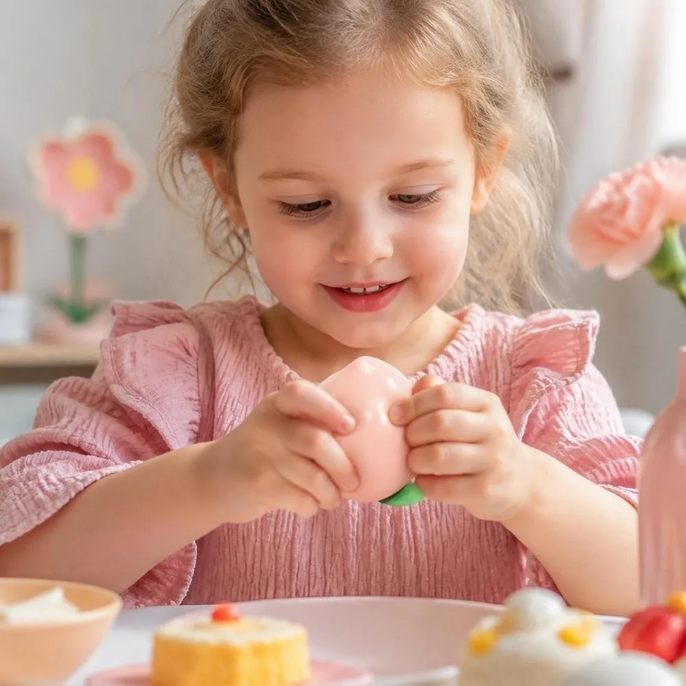 Crunchy Peach Squeeze Toy Building Blocks Sound Effects Crackling Peach Squishy Toy Soft Comfortable TPR Fidget Toy