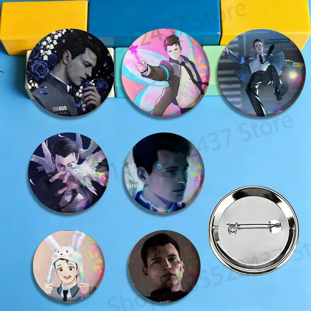 Game D-Detroit B-Become Human Badges Cartoon Character Pins Brooch for Bag Shoes Decoration Jewelry Gifts