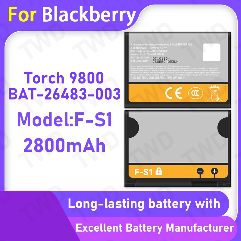 

New High Quanlity F-S1 Battery For Blackberry Torch 9800/BAT-26483-003 Batteries