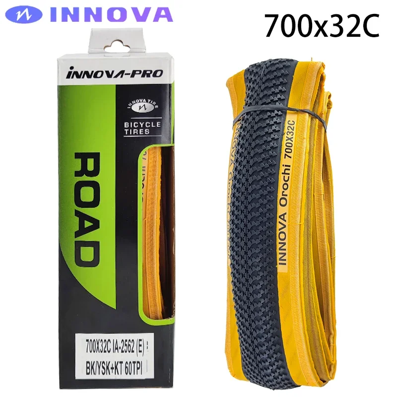 INNOVA 700x32C 35C 38C  32/37/38-622 Gravel Bike Tire Yellow Brown XC Off-Road MTB Folding Tire 60TPI Bicycle Tire IA-2562