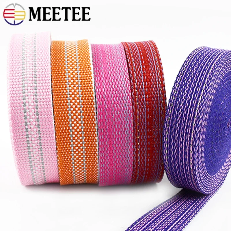 2/5Meters 20-34mm Meetee Jacquard Braid Nylon Webbing Ribbon Strap for Backpacks Clothes Shoes Sewing Band Lace Belt Accessories