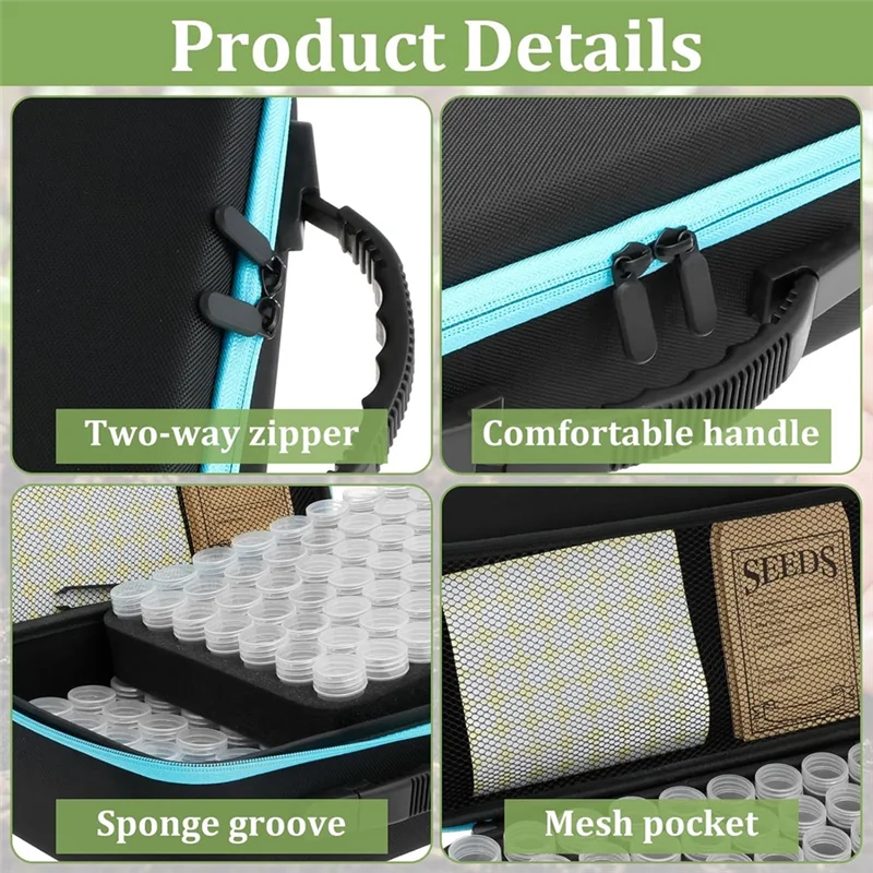 

【Space-Saving】Plastic For Flowers Seed Organizer Box Clear Storage Container Featuring Tweezer Funnel And Sticker