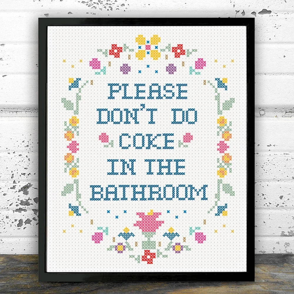 1pc frameless Canvas painting Dont Do Coke Wall Please Don't Do Coke In The Bathroom Art Poster and Print Canvas Painting Toi