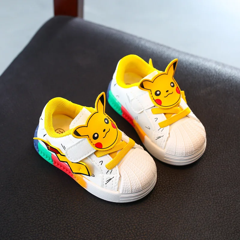 Pokémon Pikachu Sapatos de bebê, Desenhos animados fofos, Antiderrapantes, Casual, Meninos, Meninas, Criança, Tênis, Crianças, Ao ar livre,