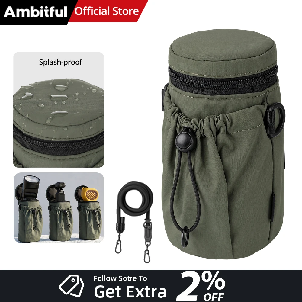 AMBITFUL Splash-proof Camera Flash Light Case Speedlite Protect Bag Speedlite Pouch For GODOX V1 Mid V1Pro V480 V350 TT600 TT860