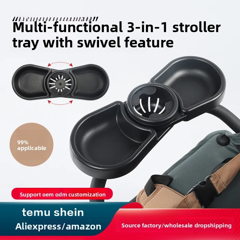 Somenieyoyo 3 In 1 Universal Baby Stroller Suction Snack Tray Fit Wanya Kids Walking Stroller Accessory