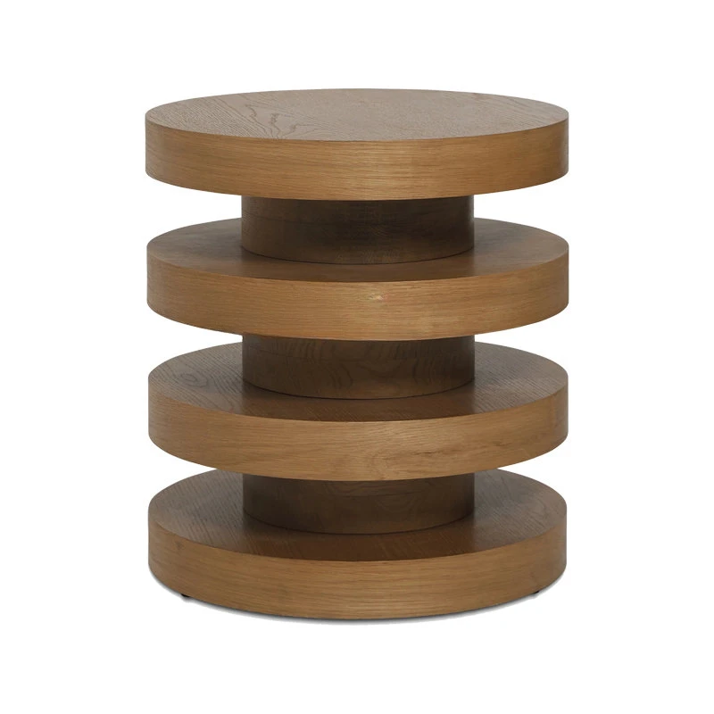 Nordic Solid Wood Side Sofa Side round Table Small Coffee Table Silent Wind Bedside Table round