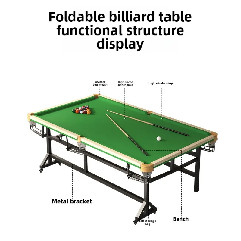 طاولة ممارسة البلياردو المنزلية للكبار قابلة للطي عموديًا
