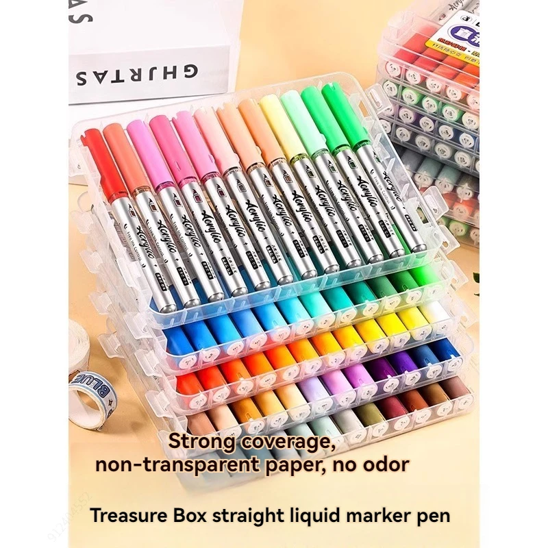 84-colors-large-capacity-acrylic-markers-pen-set-waterproof-brush-tip-acrylic-pen-art-supplies-for-stone-glass-school-supplies