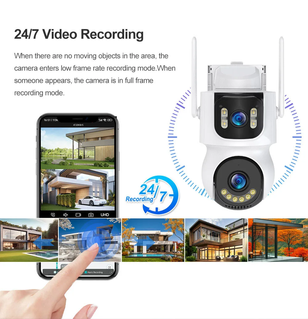 4G LTE AOV كاميرا تعمل بالطاقة الشمسية 8MP شاشة مزدوجة في الهواء الطلق 10X التكبير كاميرا الأمن عدسة مزدوجة 24/7 تسجيل الفيديو تتبع السيارات ICsee #5