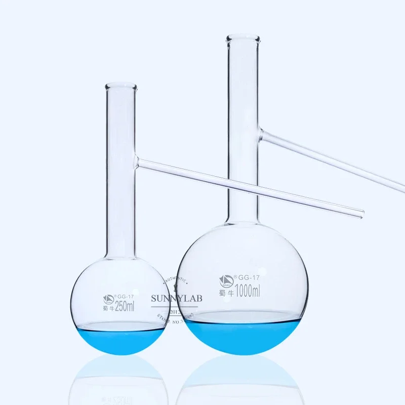 1Pcs/Lot 60ml-1000ml Glass Distilling Flask Short Neck Lab Borosilicate Boiling Flask with Side Tube Laboratory Supplies