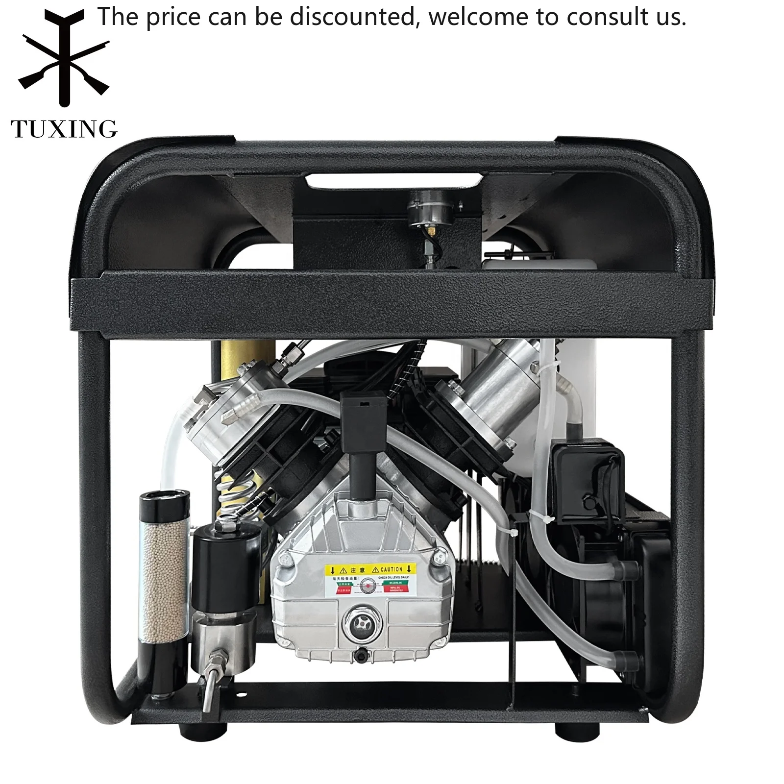 

TUXING CE Hot Sale High Pressure 4500Psi 300Bar 30Mpa Double Cylinders Home Use Automatic Scuba Diving Air Compressor For PCP