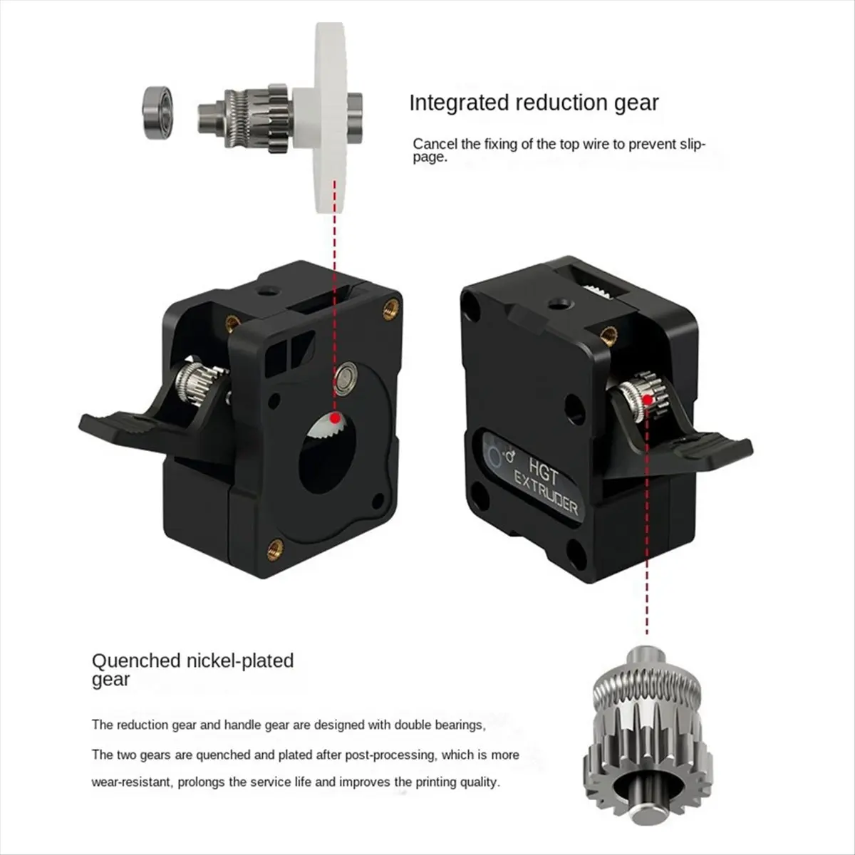 A43M HTG Double Gear Reduction Extruder High Precision Feeding Flexible Filament Available 3D Printer Parts for CR-10 Ender-3