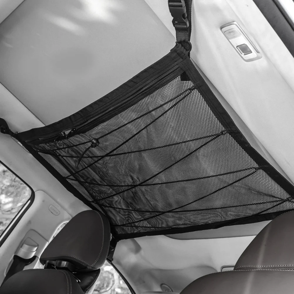 

Car Ceiling Cargo Net Double-Layer Mesh Mesh Design Suv Roof Organizer Truck Cargo Net Car Travel Accessories Interior