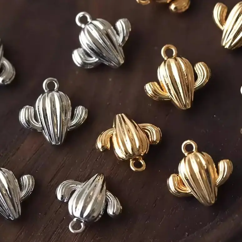 

2 шт. 12,3x12,3 мм DIY аксессуар ручной работы милый пухлый свежий кактус кулон с растением настоящие позолоченные принадлежности для изготовления ювелирных изделий