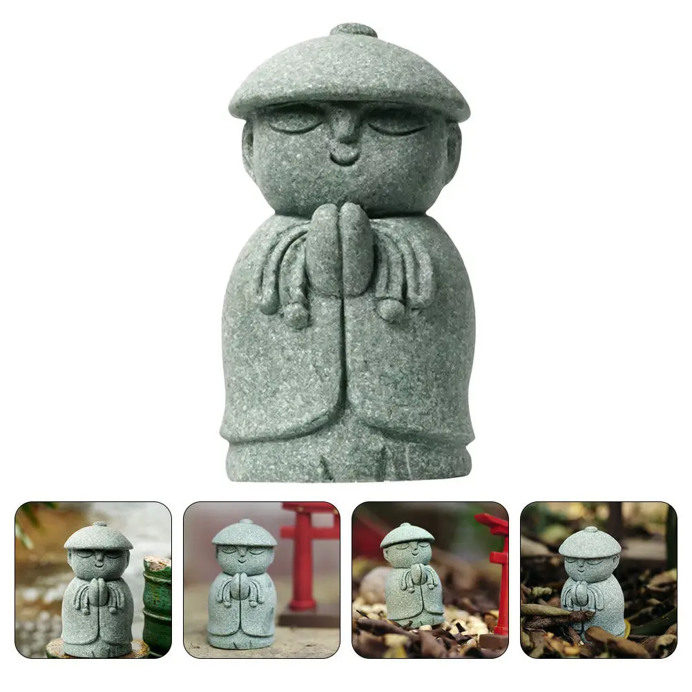 Retro Small Buddha Sculpture Sturdy Wear Resistant Zen Statue for Desktop Home Decor Garden Tabletop Indoor Meditation Space