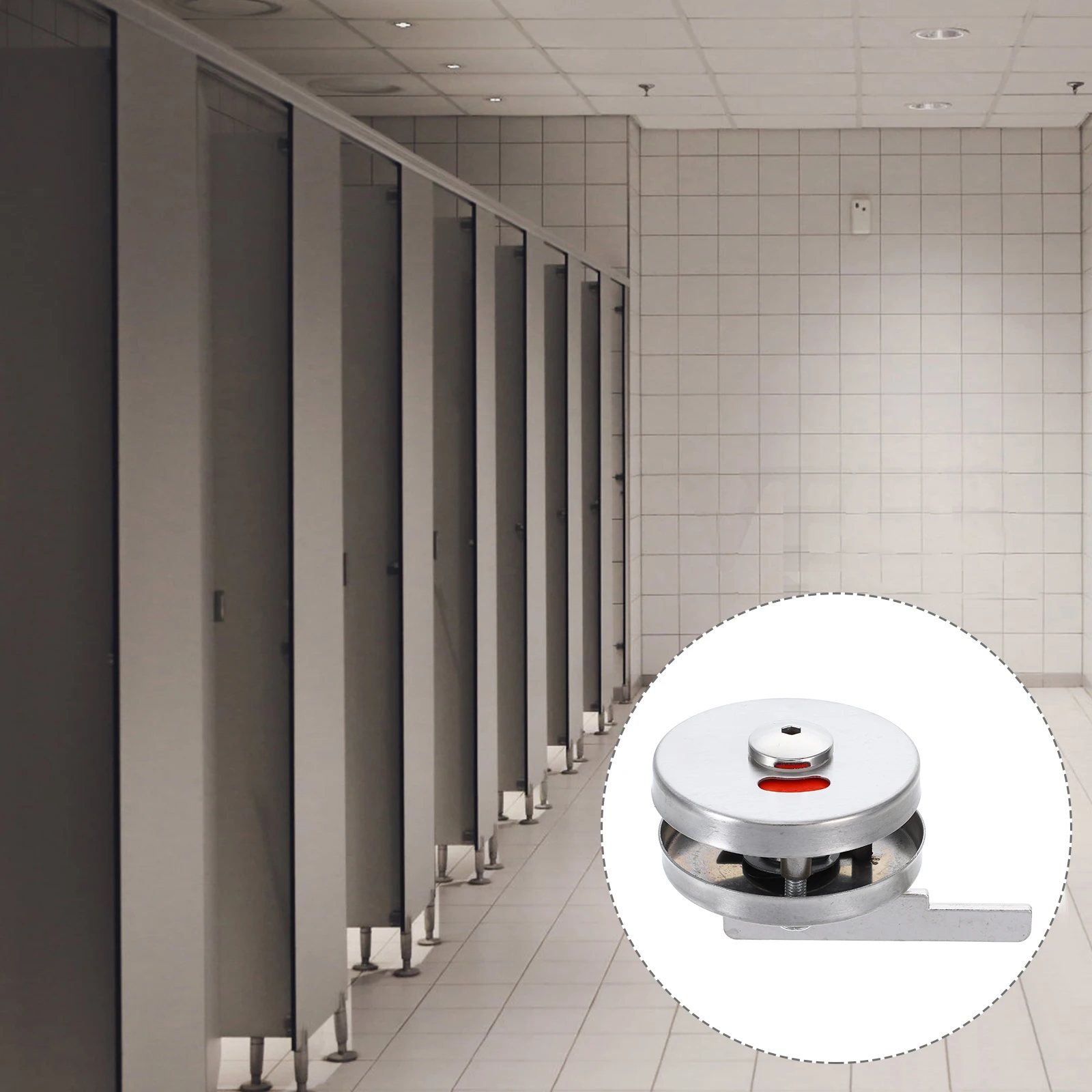 Stainless Steel Indicator Lock Brushed Finish Privacy Lock for Bathroom Door Occupied Vacant Sign Commercial Partition Door