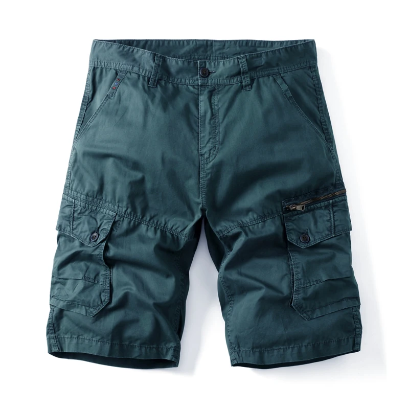 Short Cargo tactique pour hommes, kaki, survêtement, en coton, décontracté, ample, longueur aux genoux, nouvelle collection été 2025