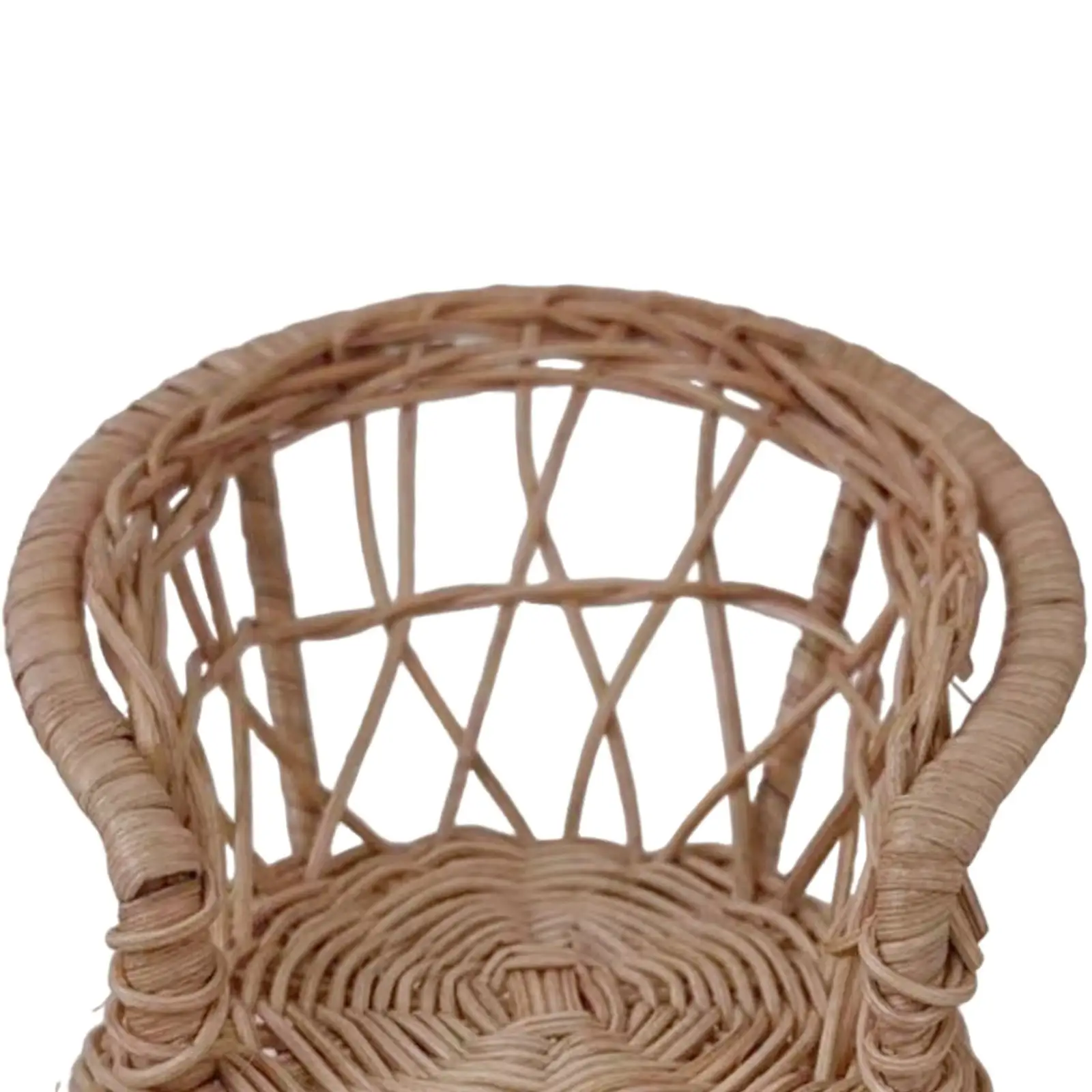 1:12 Casa delle bambole Sedia in rattan Accessori per mobili giocattolo simulati artigianali in miniatura