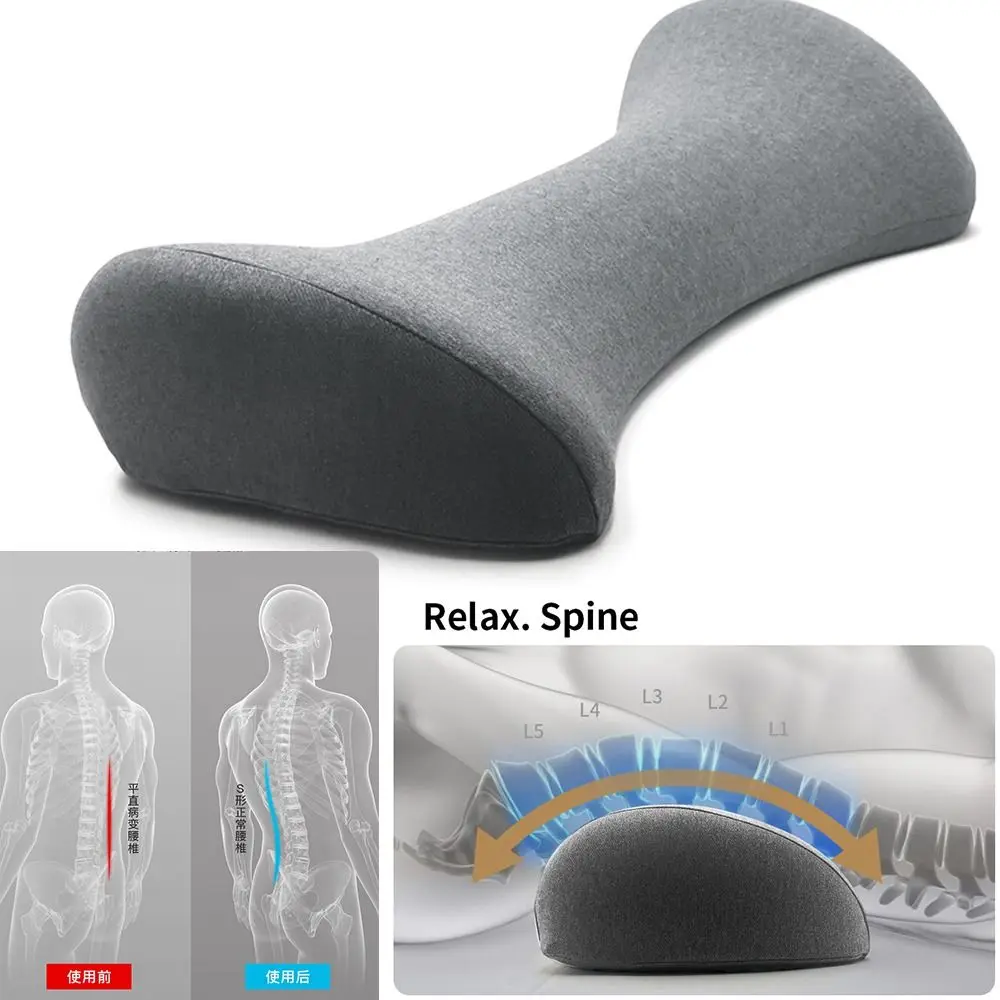 Bantal Lumbar Rebound Tinggi Busa Memori Dapat Dilepas Bantal Serviks Nyaman Perlindungan Tulang Belakang Bantalan Tidur Penopang Punggung