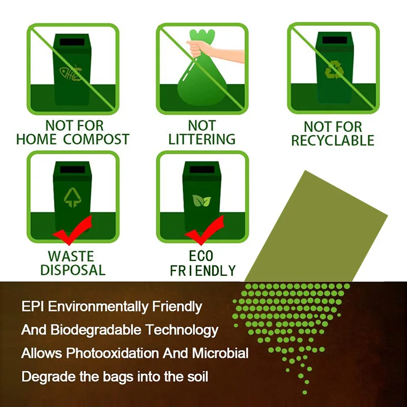 Premium  Green Pet Garbage Bags - EPI Degradable, Dog Toilet Bags, Pet Waste Disposal Bags  dog poop bag dispenser pet supplies