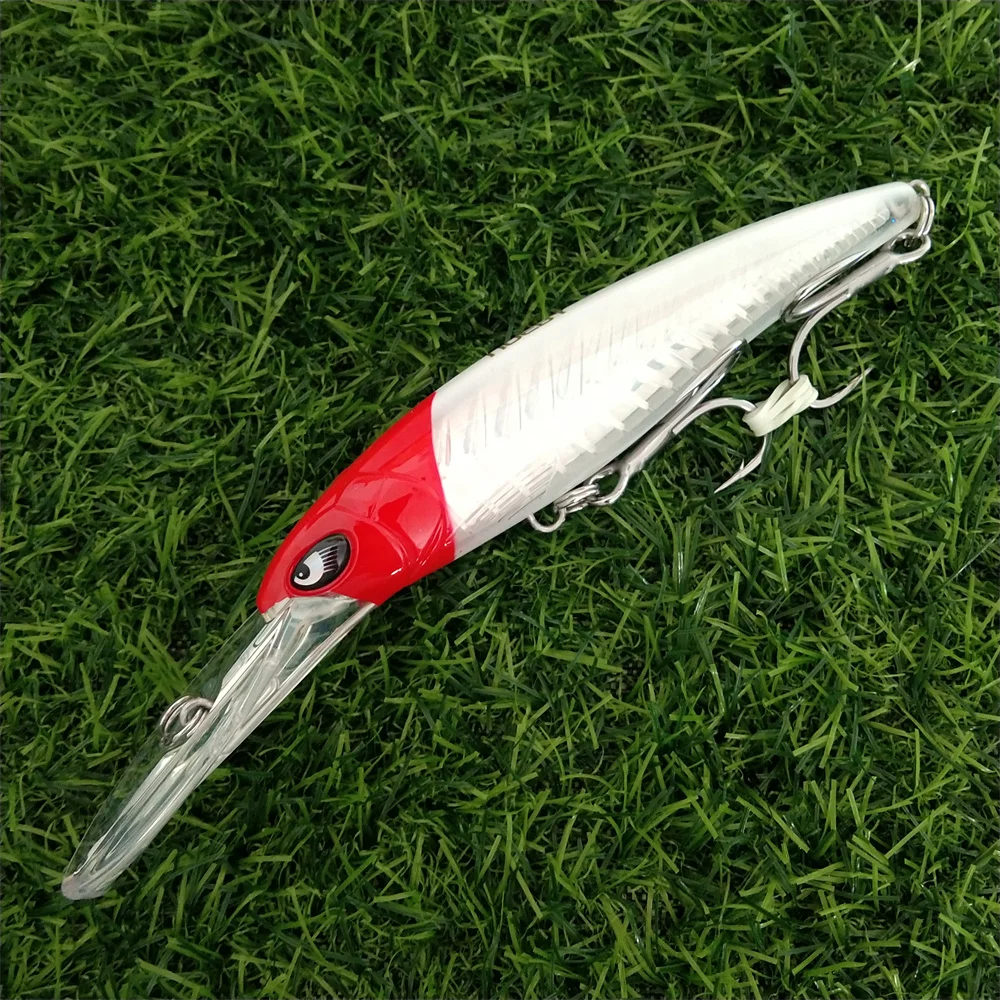 Noeby 2 stücke 47g 94g Tiefe Tauchen Große Minnow Köder Künstliche Wobbler Harten Köder Crankbait Meer Bass hecht Barsch Angelgerät – Detail 14