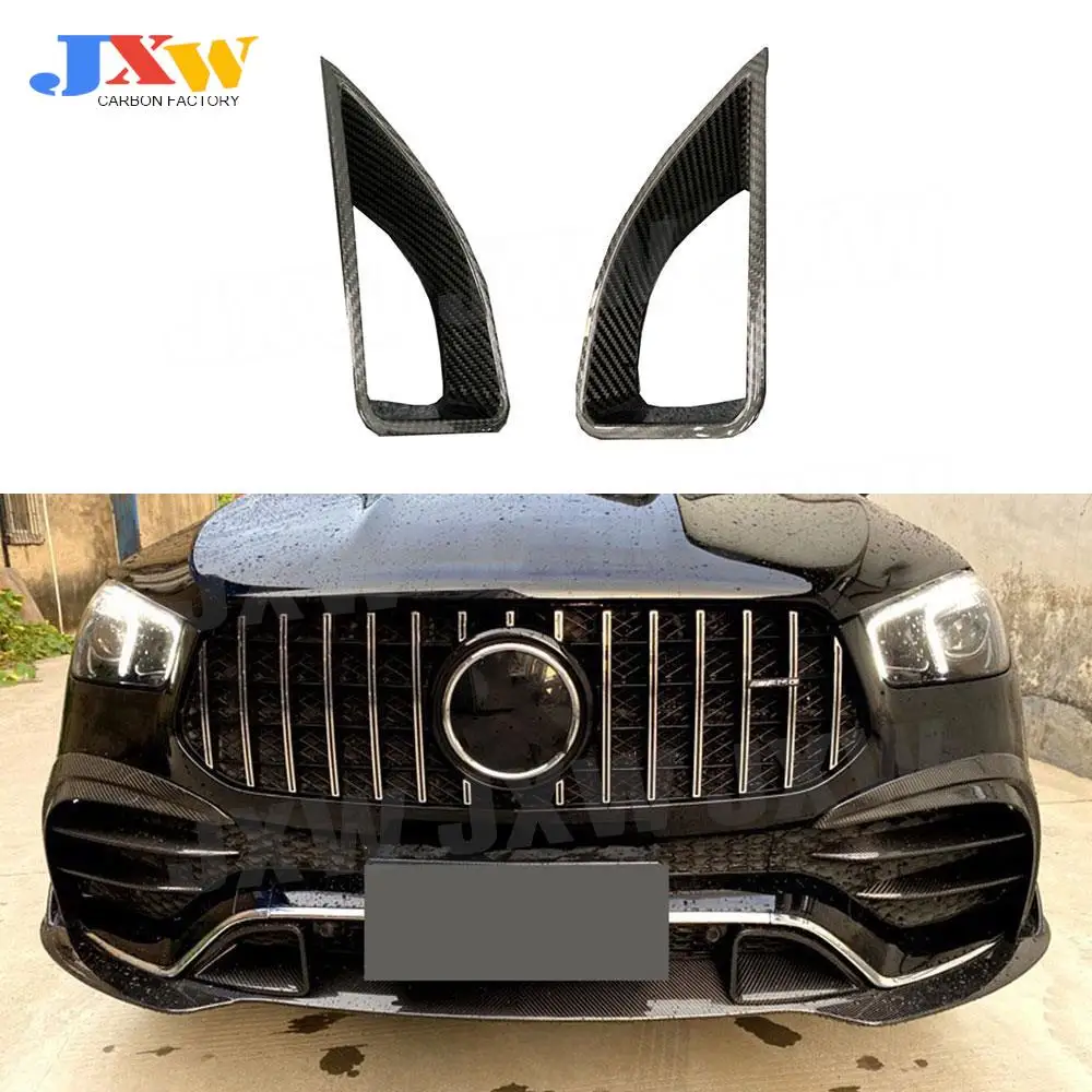 

Dry Carbon Fiber Front Bumper Air Vent Outlet For Mercedes Benz GLE Class W167 GLE53 AMG SUV 2020 UP Fog Lamp Mesh Cover Trim