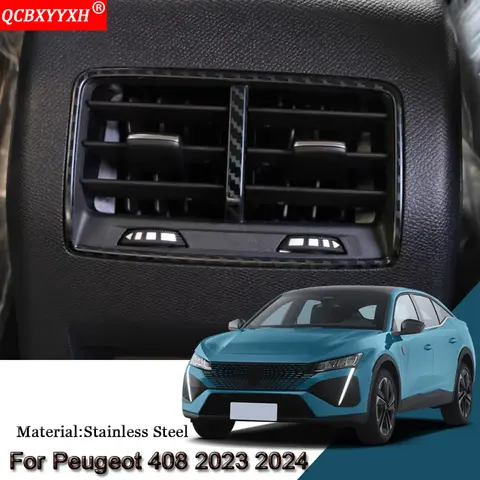 Armstöd baksäte luftutlopp ventilationshål gallerskydd panel paljetter klistermärke tillbehör passar för Peugeot 408 408 GT 2023 2024 10 best sales Peugeot 408 GT - №5