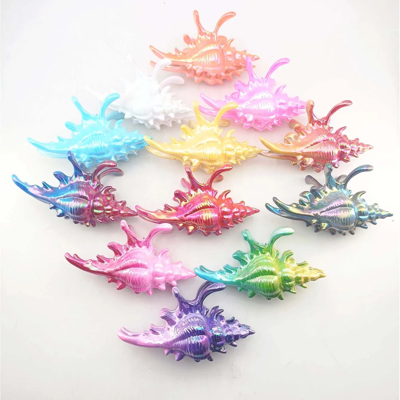 2026 New Style High Quality Plastic Wave Crab Claw Clips Conch Ocean Design Shark Hair Clips High Ponytail Barrette Hairpin