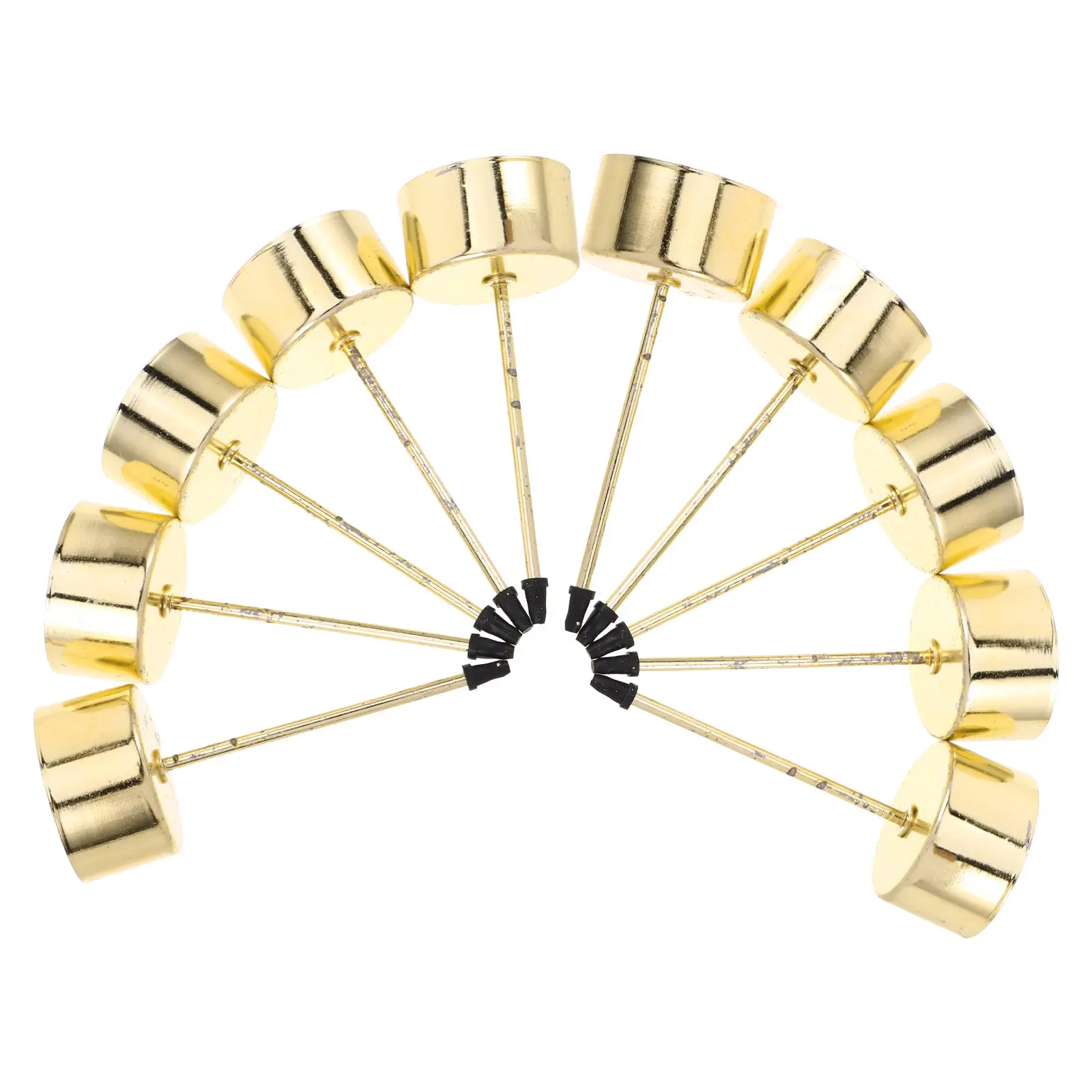 10Pcs Metal Pillar Holder with Spike Heavy Duty Iron Candlestick Cup for Festive Christmas Decor Wreath Taper Candles