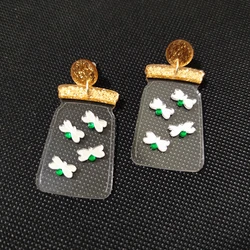 KUGUYS Clear Bottle Fireflies Drop Earrings for Girls Kids Womens Trendy Jewelry Fashion Accessories