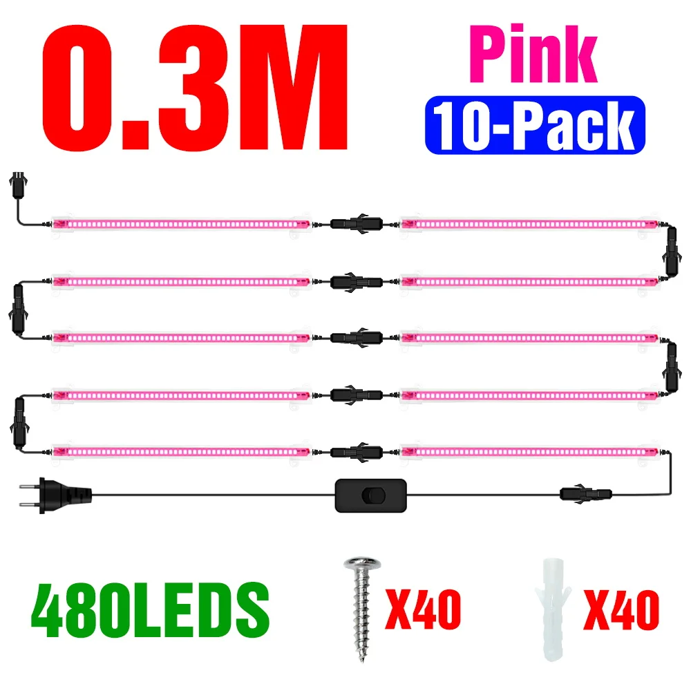 LED Grow Light Strip Volledige Spectrum Phyto Lamp Indoor Bloem Zaailingen Vetplanten Potplanten Teelt Vullen Verlichting AC180-240V