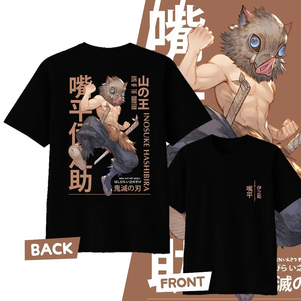 Demon Slayer Japanese Anime Inosuke Hashibira Printed T-shirt Men's and Women's T-shirt Men's Top Sports T-shirt 2026 Summer Tee