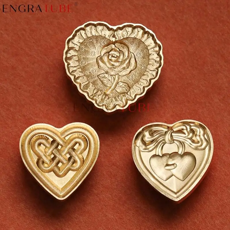 

3D Embossed Wax Seal Stamp Rose Pillow Love Locks True Lover Knot For DIY Gift Wrapping Wedding Greeting Card Decoration Tools