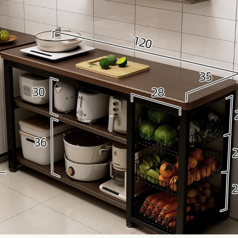 Multifunctional Storage Rack Thick Countertop Heavy Duty Shelf Unit for Kitchen Pantry Garage Home Furniture Organizer Cabinet view 6